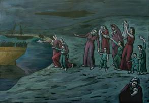 Der Abschied oder Mutterschaft (IV)<br /><h5>Nach "Mutter und Kind am Ufer des Meeres" von Picasso</h5>